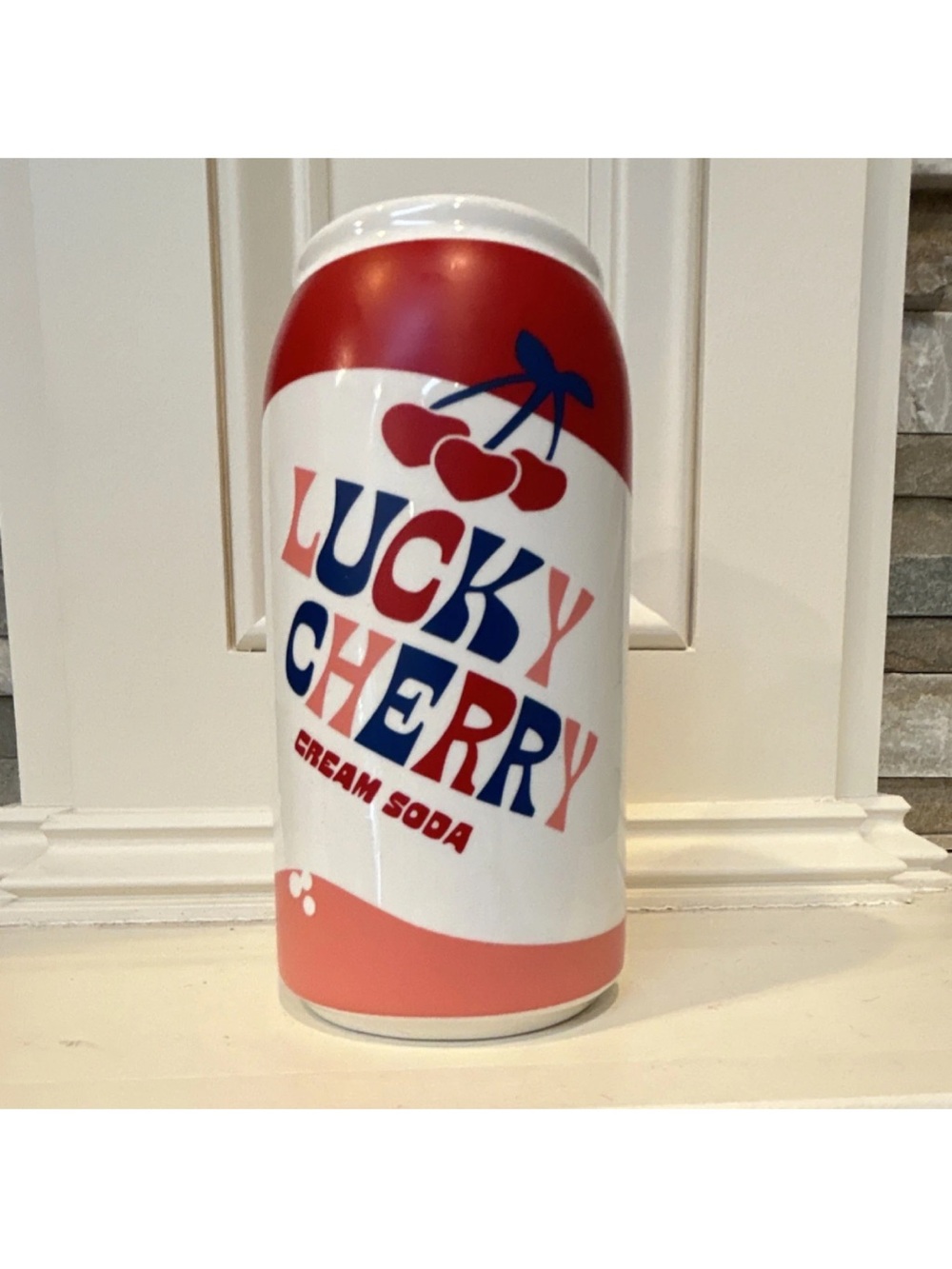 Lucky Cherry Cream Soda Decorative Vase - White & Red